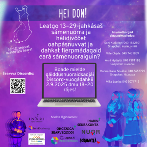 Pohjoissaamenkielinen mainos etänuorisotilasta