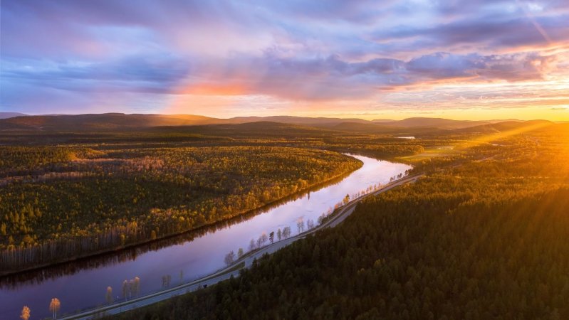 Inari 150-vuotispääjuhla Maisemakuva Ivalojoesta