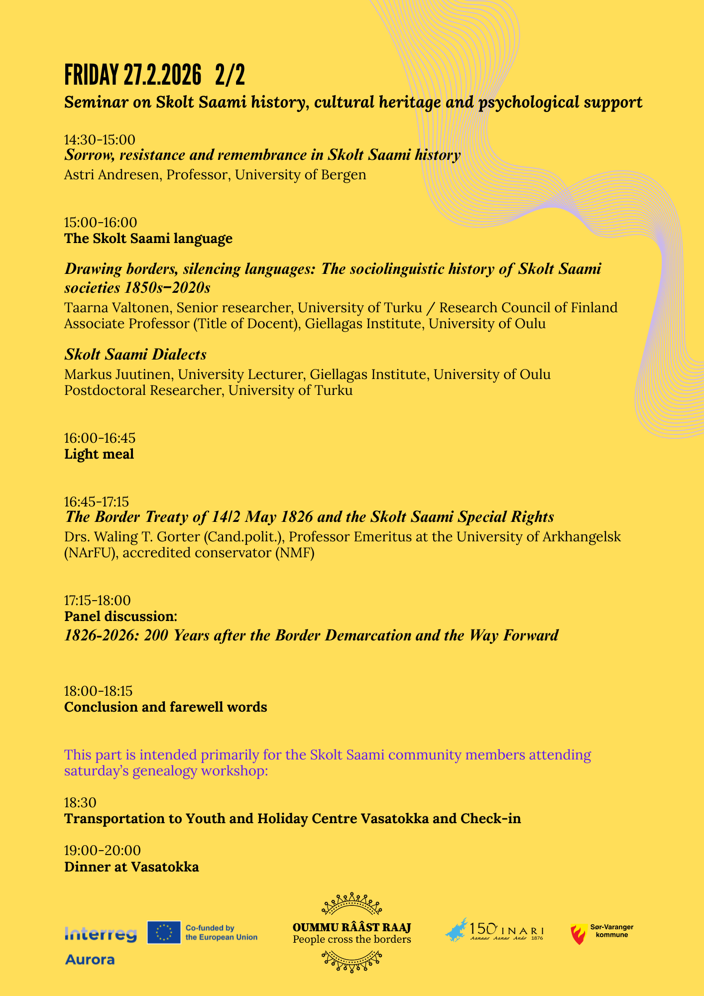 Seminaarin ohjelma 2 Seminaarin ohjelma, perjantai 27.2.2026 1/2