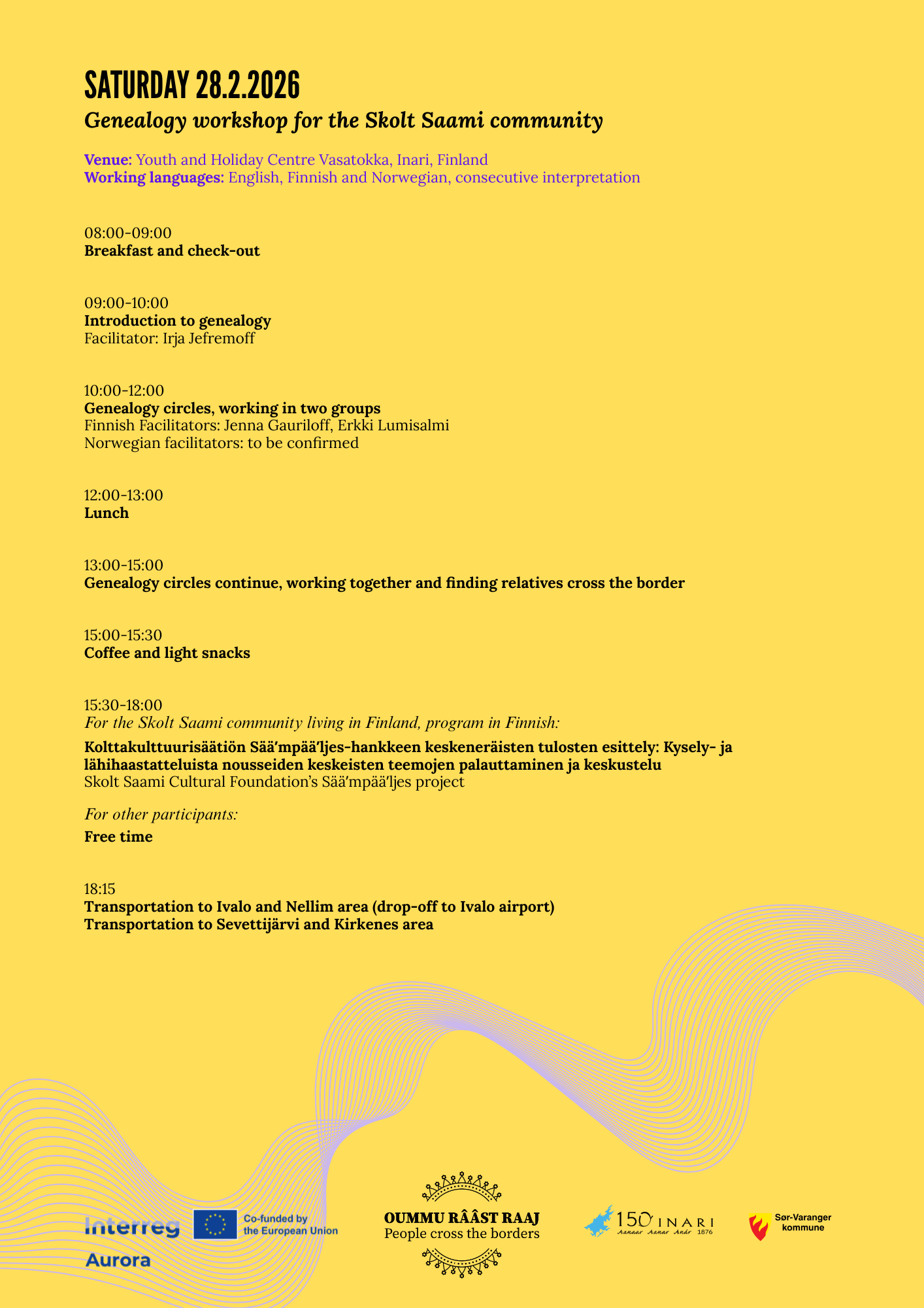 History seminar program Saturday