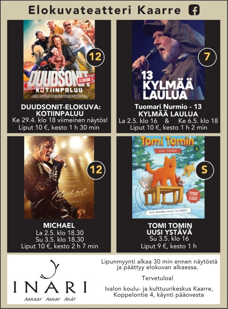 Ivalon Elokuvateatteri Kaarre esittää! DUUDSONIT-ELOKUVA: KOTIINPALUU Ke 29.4. klo 18 viimeinen näytös! Ikäraja K12, lip...