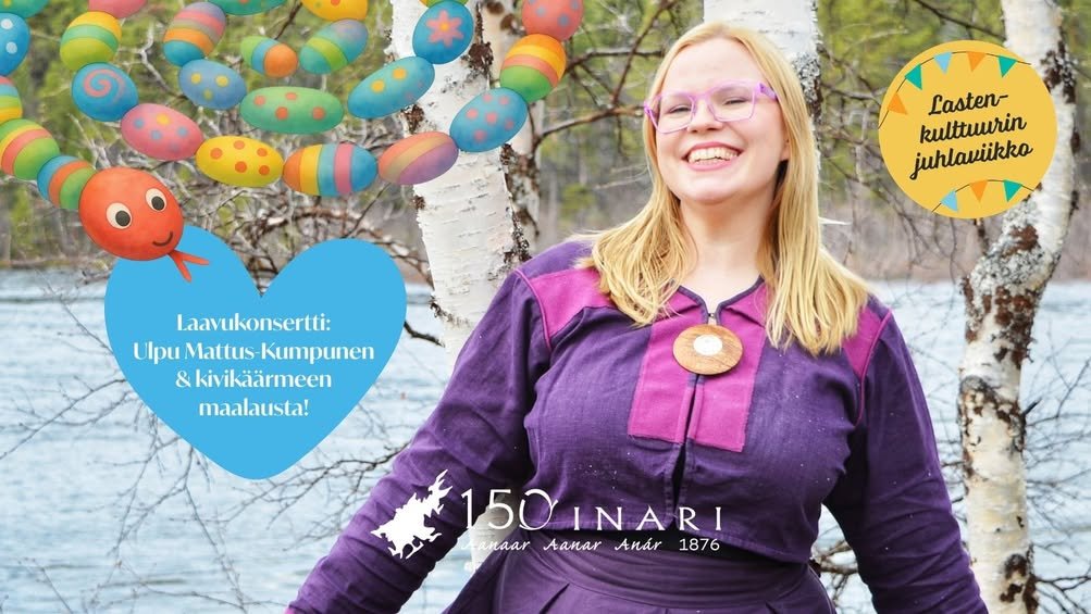 Lauantaina Ivalon perhepuistossa lasten Laavukonsertti ja Inari 150 kivikäärmeen maalaustalkoot. Tervetuloa!