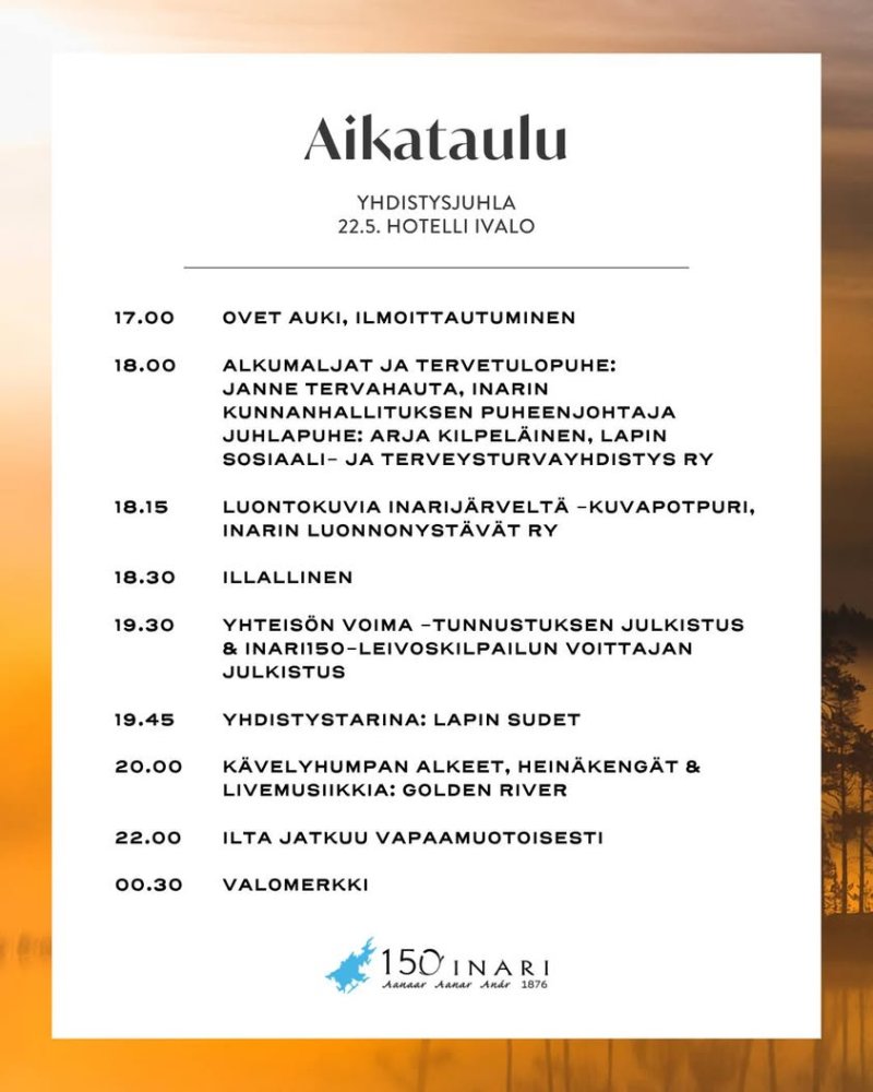 Yhdistysjuhlaa vietetään huomenna perjantaina 22.5. Hotelli Ivalossa! 🥳 Ilmoittautuminen on nyt päättynyt, ja mukaan on...