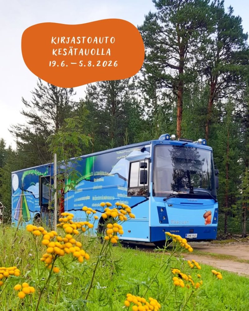 Kirjastoauto jää pian kesätauolle! 🌼🌞 Kirjastoauto on kesätauolla 19.6.–5.8.2026 välisen ajan. Elokuun ensimmäinen ajo...