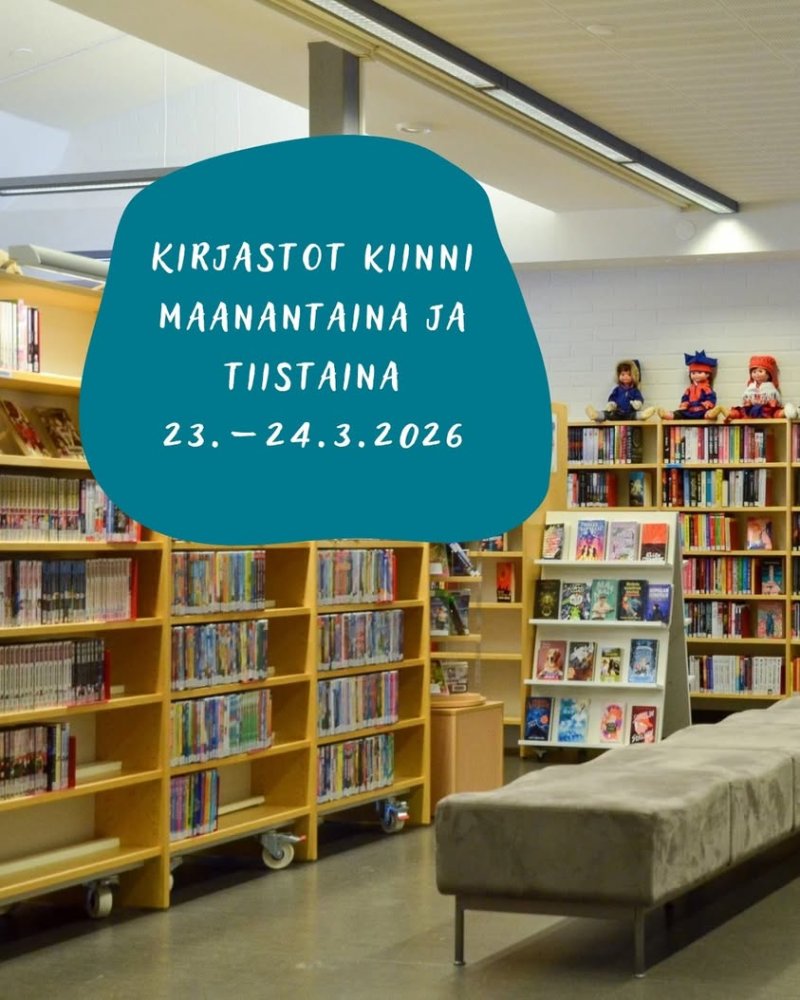 ❗️ Ivalon pääkirjasto ja Inarin Saamelaiskirjasto ovat kokonaan kiinni kirjastojärjestelmän päivitystöiden takia maanant...