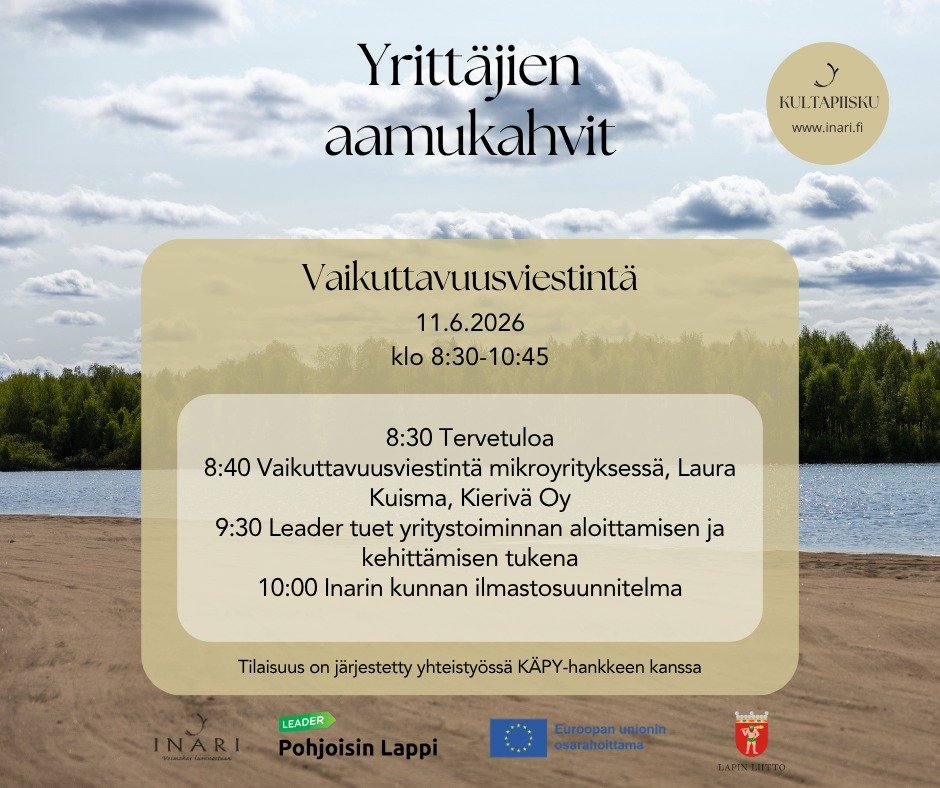 Yrittäjien aamukahvit 11.6. klo 8:30-10:45 Kevätka...
