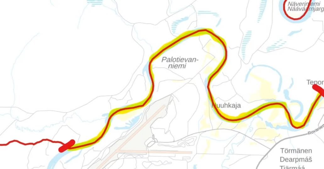 Ivalojoen moottorikelkkareitti on suljettu väliltä...