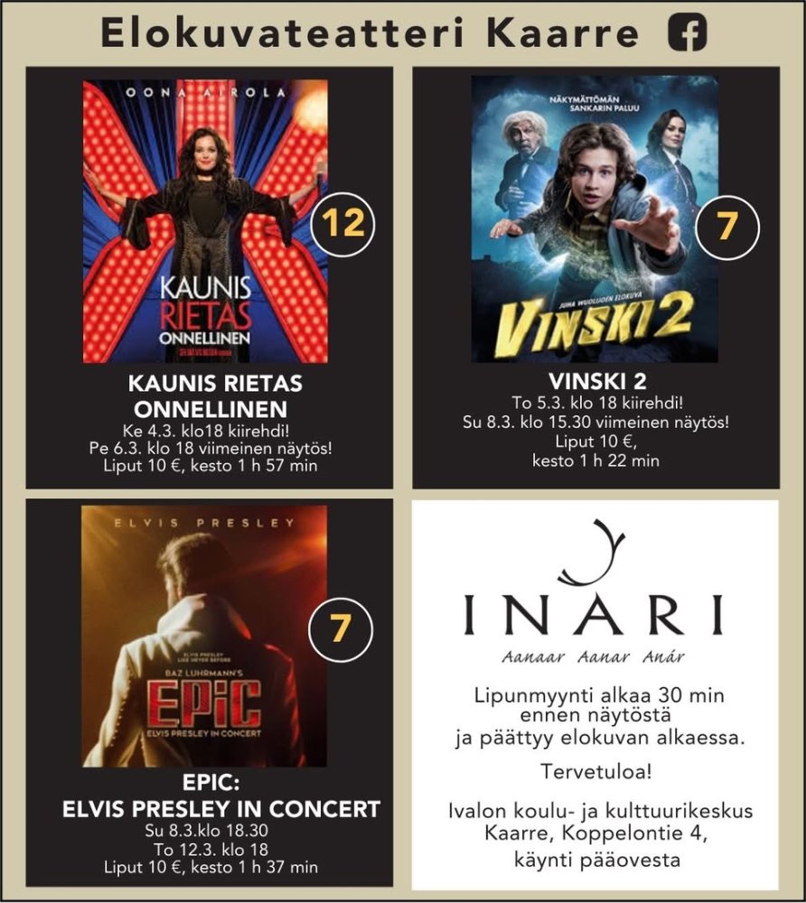 Ivalon elokuvateatteri Kaarre esittää! KAUNIS RIET...