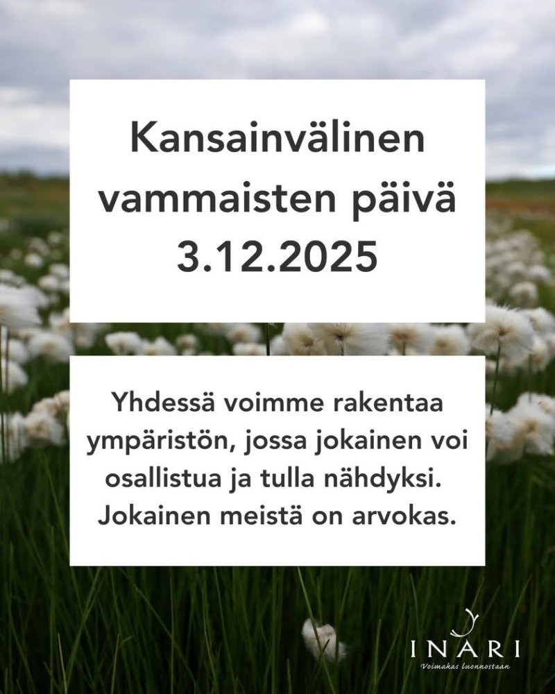🌷Hyvää kansainvälistä vammaisten päivää! Keskiviik...