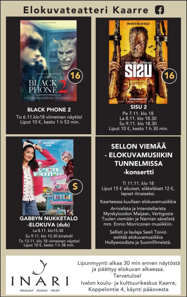 Ivalon Elokuvateatteri Kaarre esittää: BLACK PHONE...