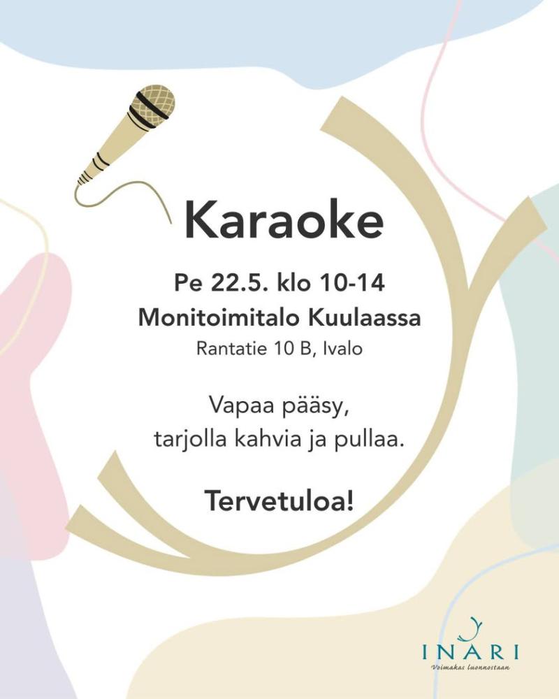 Kaikille avoin karaoke perjantaina 22.5. klo 10-14...