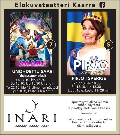 Elokuvateatteri Kaarre toivottelee viihtyisää syys...
