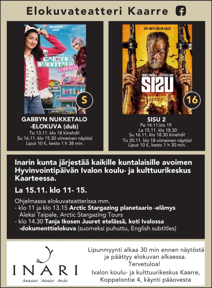 Ivalon elokuvateatteri Kaarre esittää: SELLON VIEM...