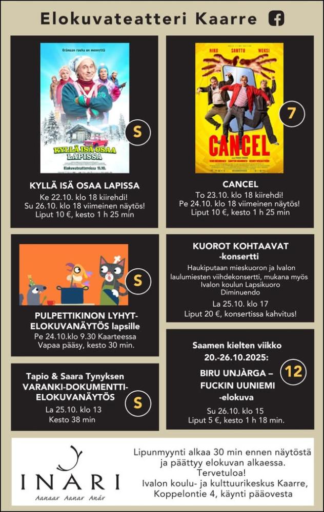 Ivalon Elokuvateatteri Kaarre esittää: KYLLÄ ISÄ O...