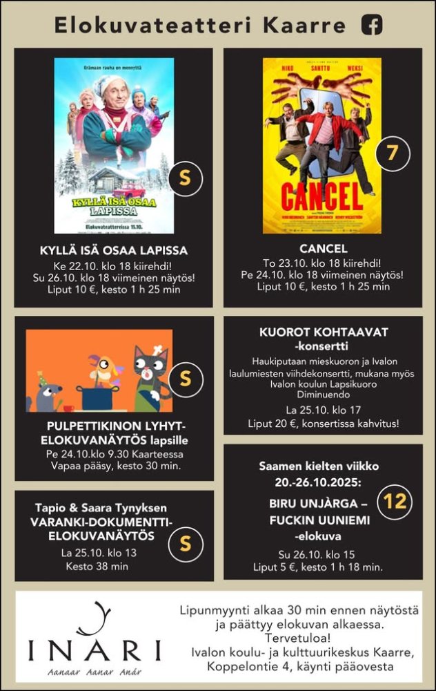 Ivalon Elokuvateatteri Kaarre esittää: KYLLÄ ISÄ O...