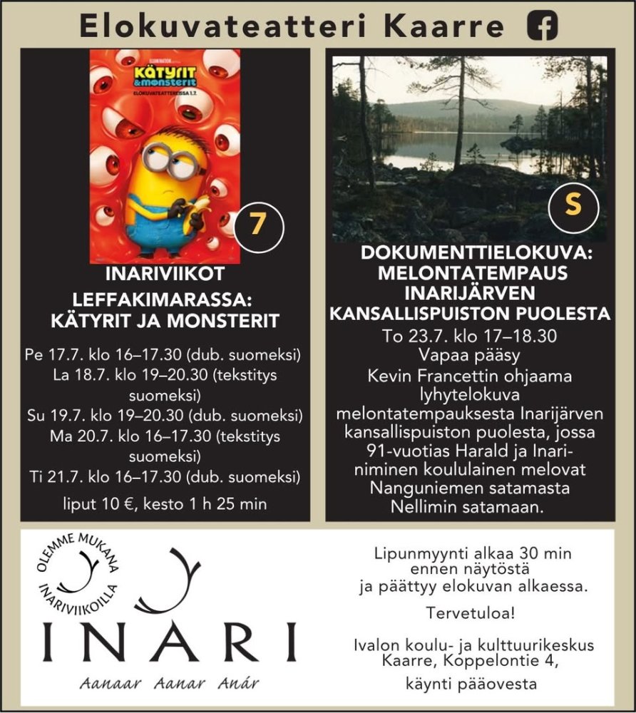 Ivalon Elokuvateatteri Kaarre esittää Inariviikot-...