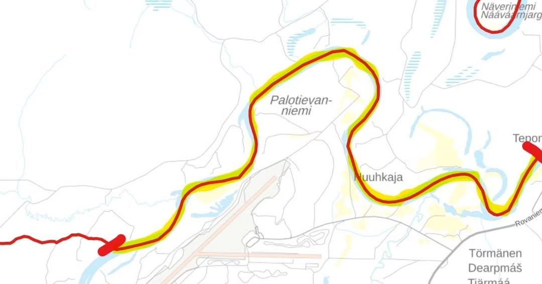 Ivalojoen moottorikelkkareitti on suljettu väliltä...