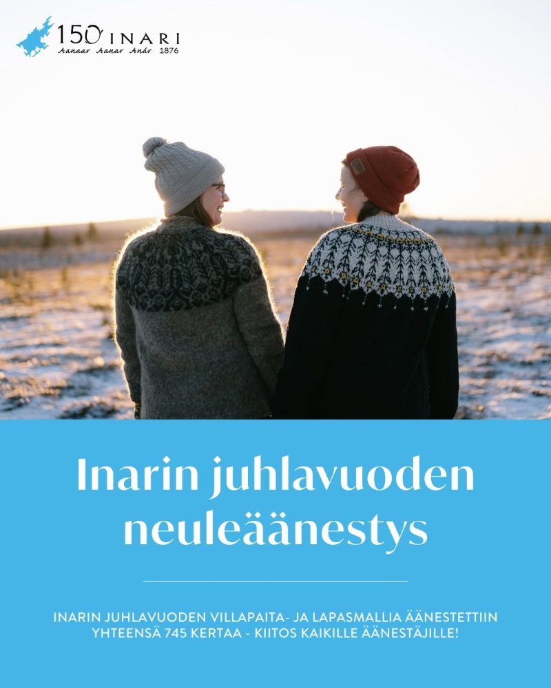 745 kertaa KIITOS! 💙 Inarin juhlavuoden neuleäänes...