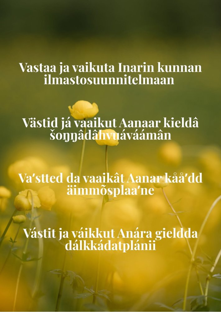 Inarin kunnan ilmastokysely nyt myös saamen kielil...