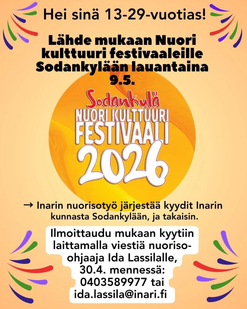 Hei sinä 13-29 -vuotias nuori! Lähde mukaan Sodank...