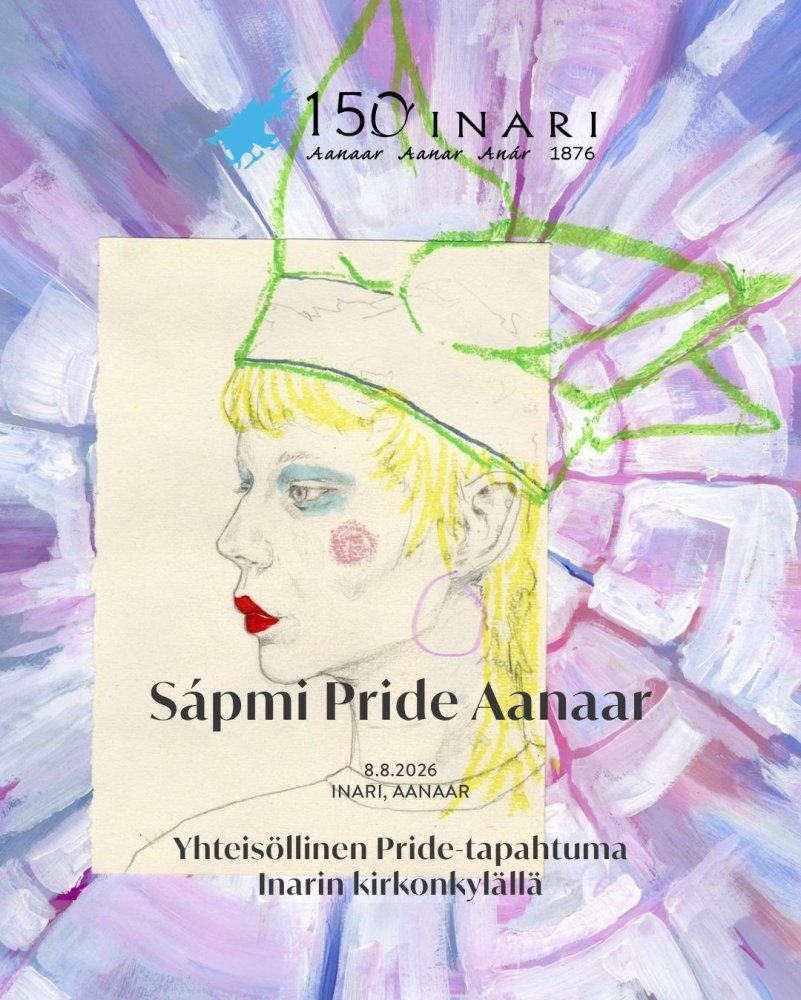 Sápmi Pride Aanaar 8.8.2026 Inarin kirkonkylällä k...