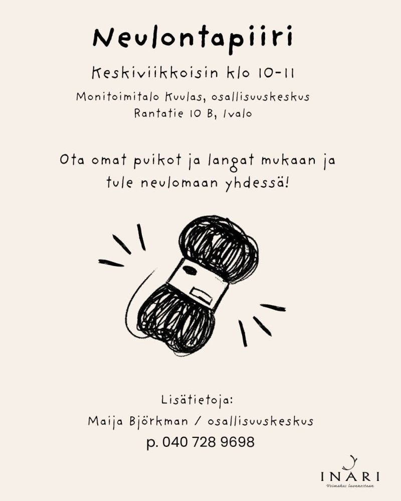 Neulontapiiri jatkuu jälleen keskiviikosta 14.1. l...