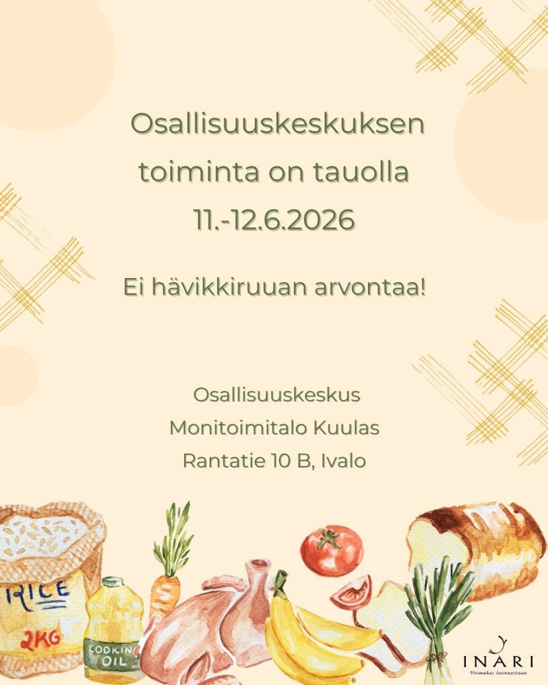 Osallisuuskeskuksen toiminta on tauolla 11.-12.6. ...