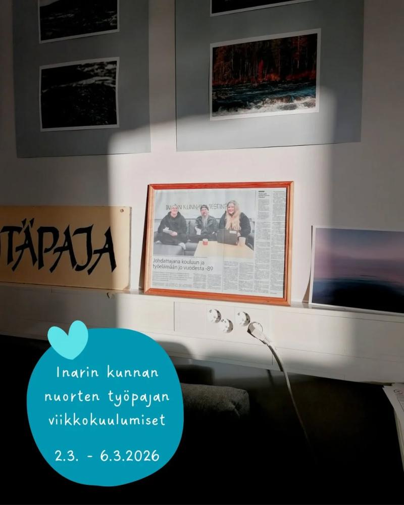 Viikkoterveisiä Inarin kunnan nuoren työpajalta 😌 ...