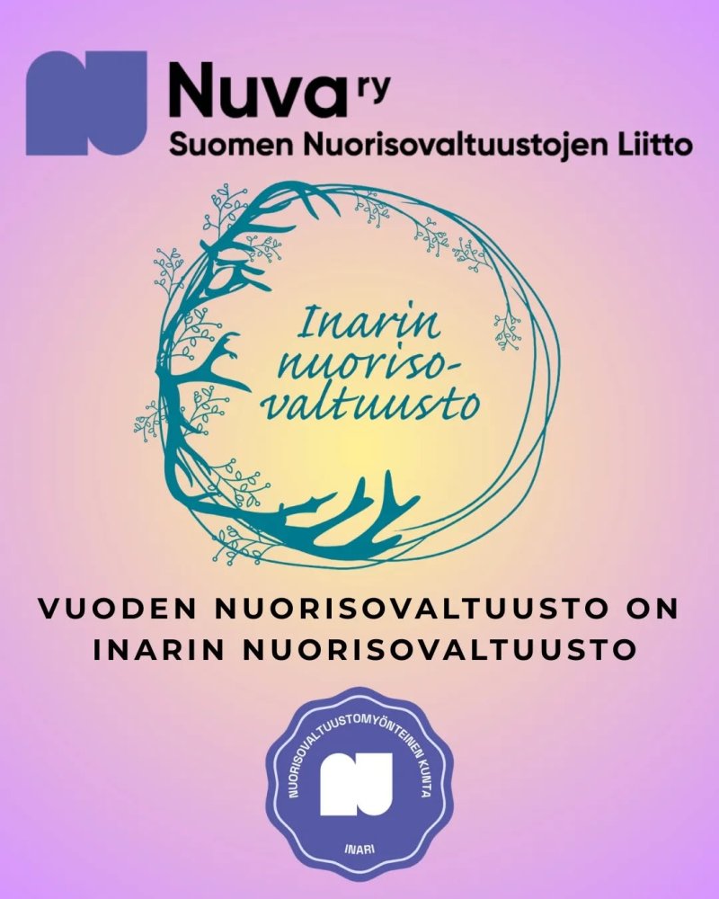 Vuoden nuorisovaltuusto on Inarin nuorisovaltuusto...