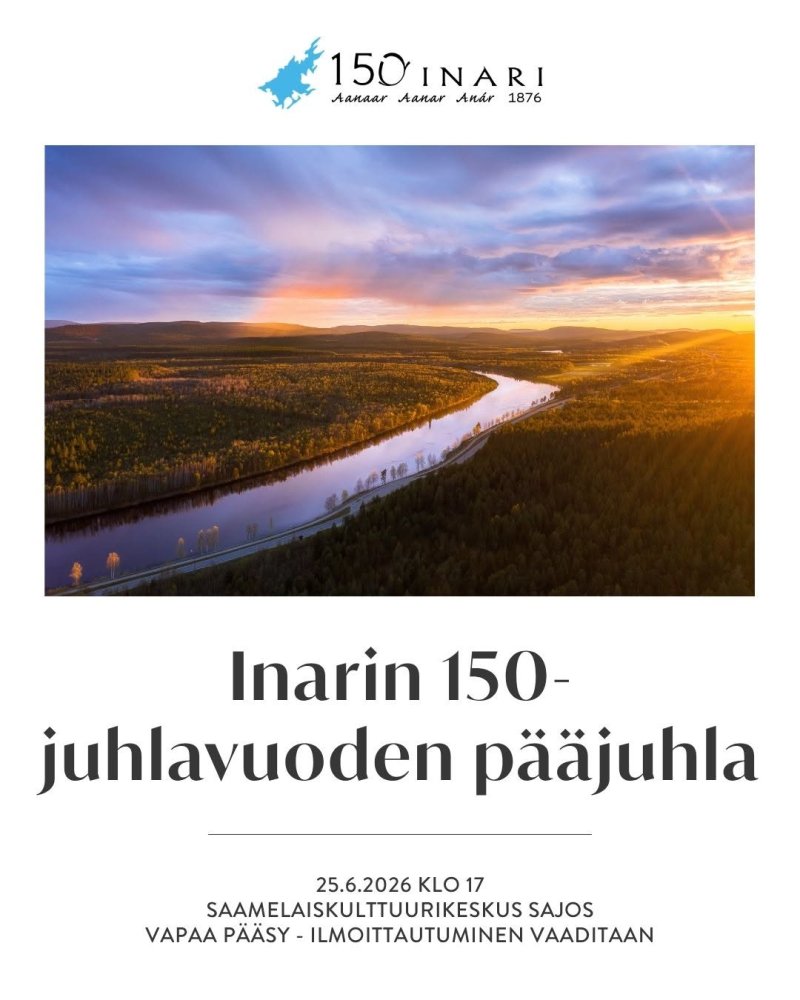 Ilmoittautuminen Inarin 150-juhlavuoden pääjuhlaan...