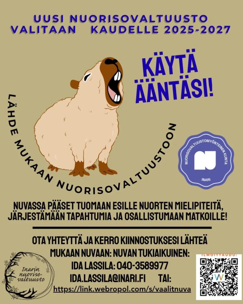Tule mukaan Inarin nuorisovaltuuston toimintaan! 🤩...