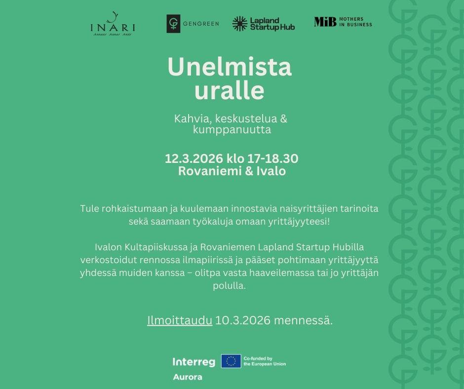 Vielä ehdit! Unelmista uralle 12.3. klo 17-18:30 |...