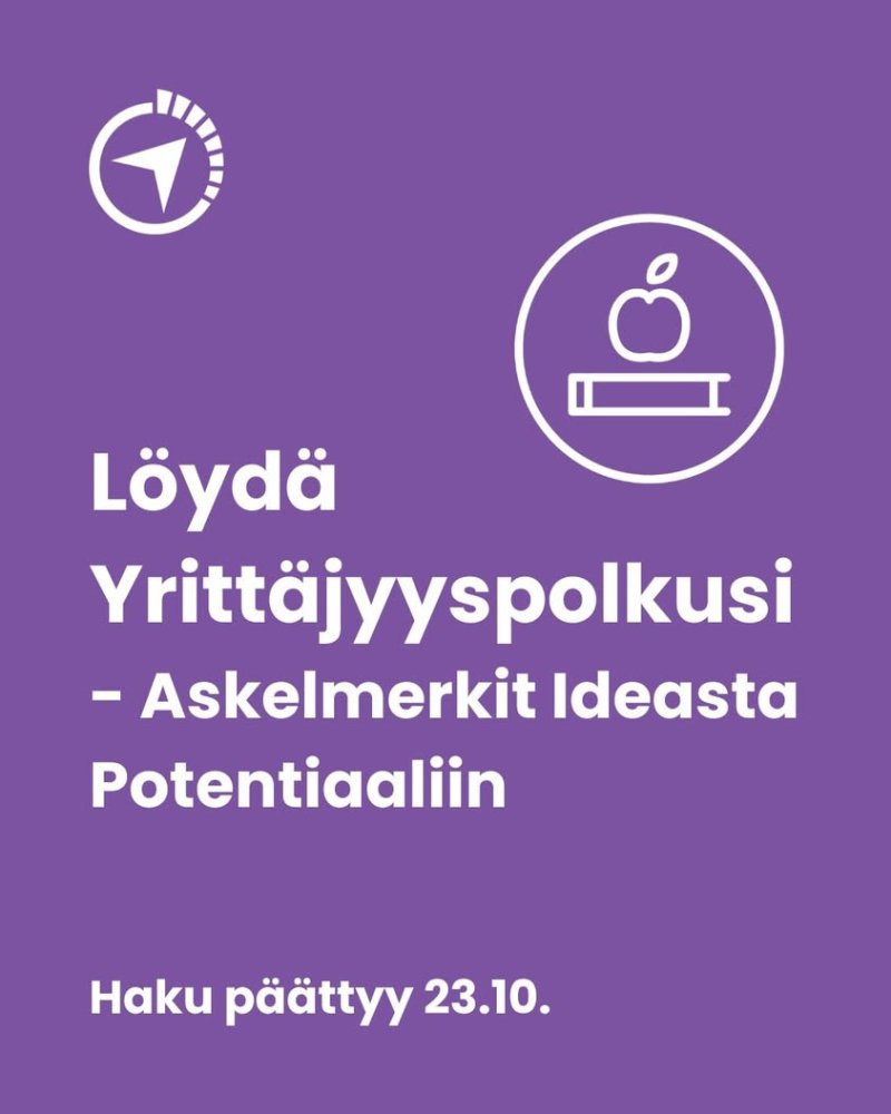 Löydä yrittäjyyspolkusi 💡⬇️Vielä ehdit hakea mukaa...