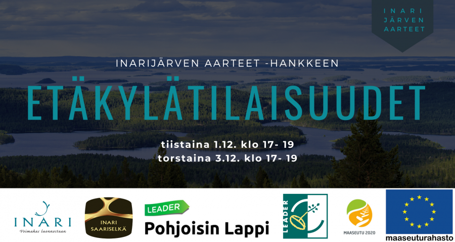 Kuvassa eritelty joulukuun etäkylätilaisuuksien ajankohdat. Ensimmäinen etäkylätilaisuus järjestetään 1.12. klo 17- 19 ja toinen etäkylätilaisuus pidetään 3.12. klo 17- 19.