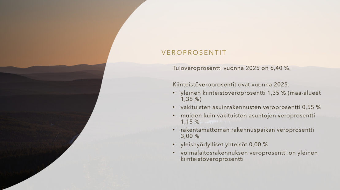Taloustietoja kunnasta veroprosentit kunnassa